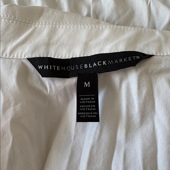 White House Black Market Tie-Waist Embroidered Poplin Shirt - Picture 7 of 7